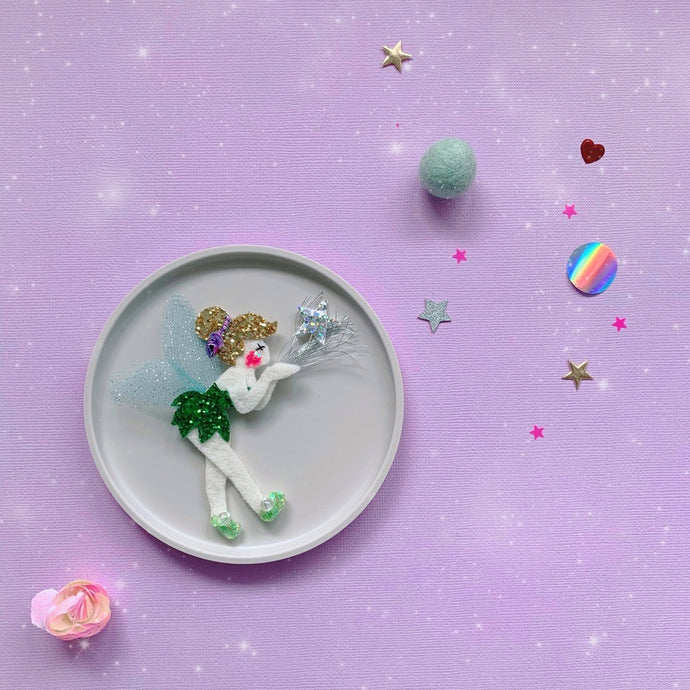 Fairy Tinkerbell Character Inspired Hair Clip - Little Magic Pieces