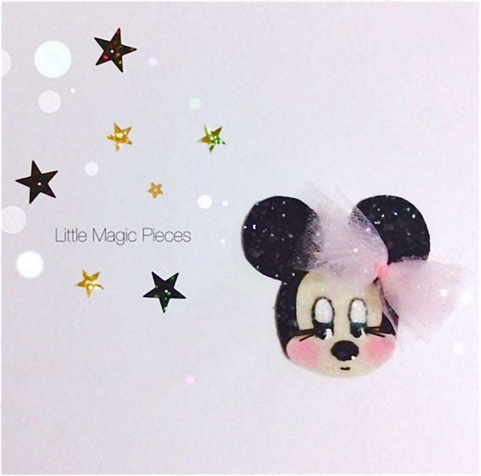 Character Inspired Minnie Mouse Glitter Hair Clip - Little Magic Pieces