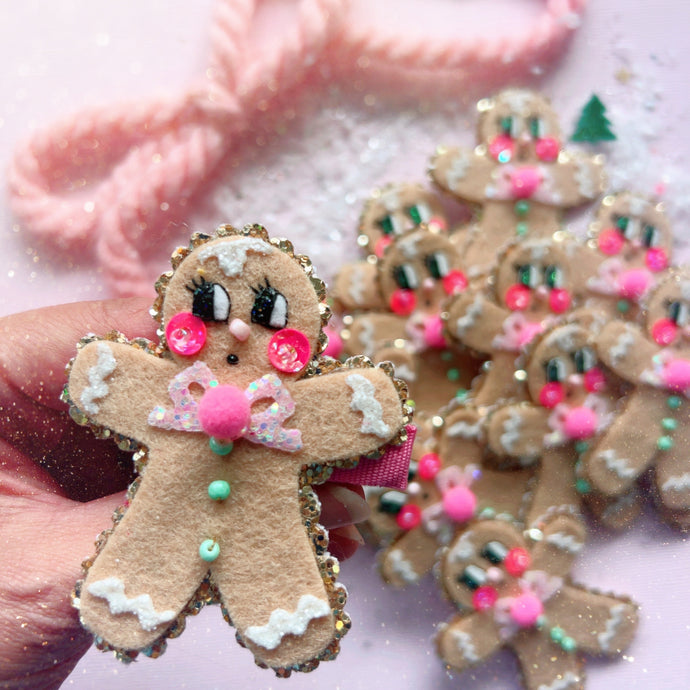 NEW Gingerbread Man Hair Clip - Little Magic Pieces