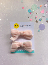 Load image into Gallery viewer, Blush Pink Velvet Bows Hair Clip Set, Spring - Little Magic Pieces