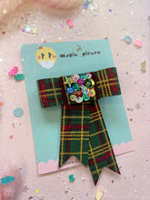 Load image into Gallery viewer, NEW Tartan Twinkle Bow Hair Clip, Christmas