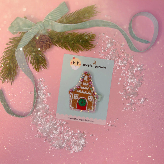 NEW Gingerbread House Hair Clip - Little Magic Pieces