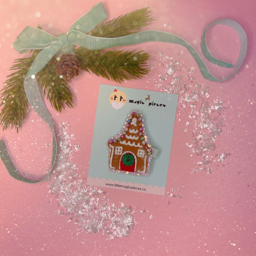 NEW Gingerbread House Hair Clip - Little Magic Pieces