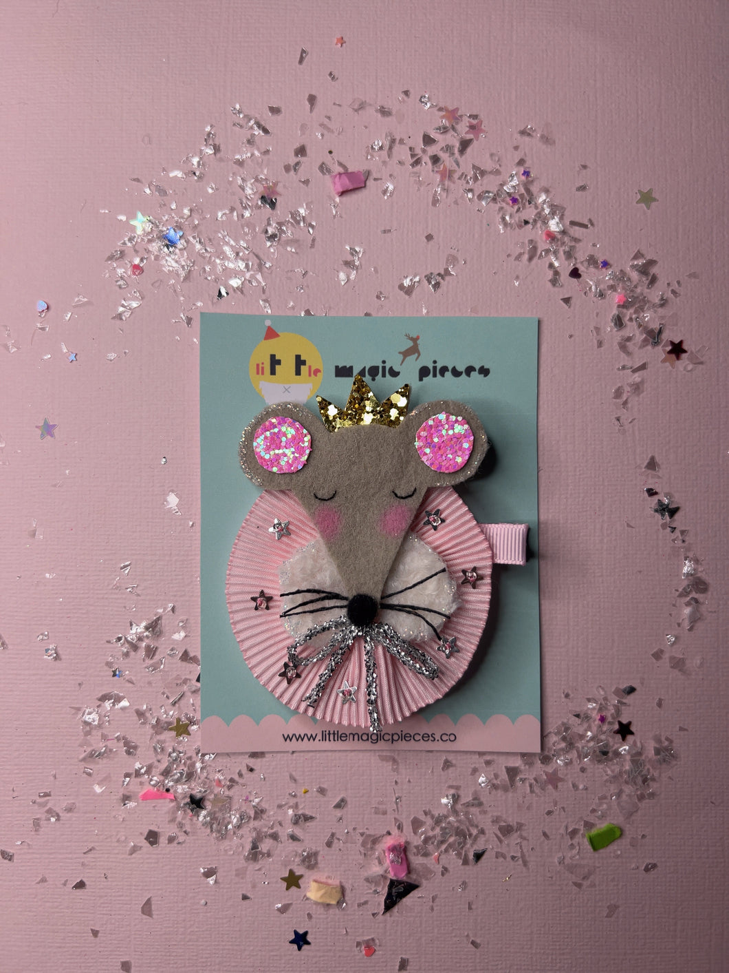 Mouse King from Christmas Nutcracker Glitter Hair Clip - Little Magic Pieces
