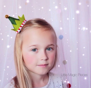 Santa’s Little Helper Elf Hat Hair Clip - Little Magic Pieces