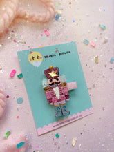 Load image into Gallery viewer, NEW Sparkly Pink Nutcracker Glitter Hair Clip, Christmas