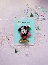 Load image into Gallery viewer, NEW Limited Christmas Edition Minnie Mouse or Mickey Mouse Glitter Hair Clip - Little Magic Pieces