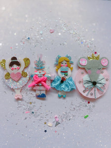 Ballerina Clara from Christmas Nutcracker Glitter Hair Clip - Little Magic Pieces