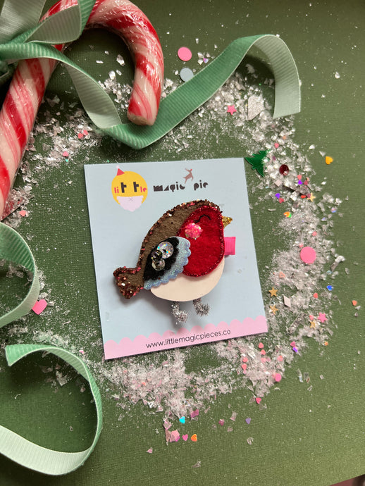NEW Jolly Robin Hair Clip - Little Magic Pieces