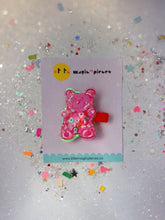 Load image into Gallery viewer, Little Pink Gummy Bear Glitter Hair Clip