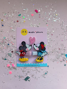 Mickey and Minnie Mouse Hair Clip Set - Little Magic Pieces