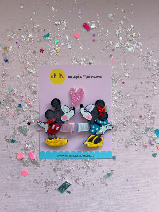 Mickey and Minnie Mouse Hair Clip Set - Little Magic Pieces
