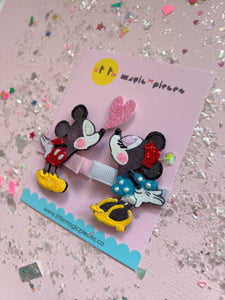 Mickey and Minnie Mouse Hair Clip Set - Little Magic Pieces
