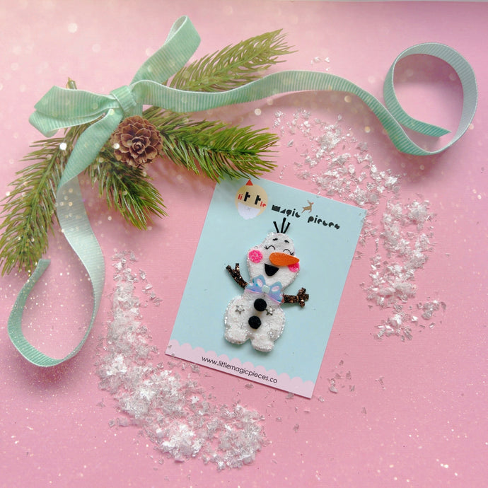 Olaf Festive Glitter Hair Clip - Little Magic Pieces