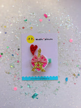 Load image into Gallery viewer, Paris Eiffel Tower Heart Glitter Hair Clip - Little Magic Pieces