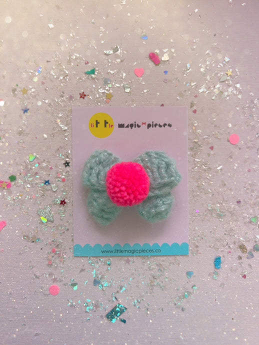 Pop of Neon Sweet Bow Hair Clip - Little Magic Pieces