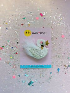 Prima Ballerina Swan Glitter Hair Clip - Little Magic Pieces