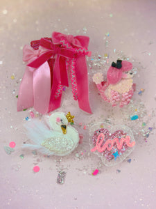 Prima Ballerina Swan Glitter Hair Clip - Little Magic Pieces