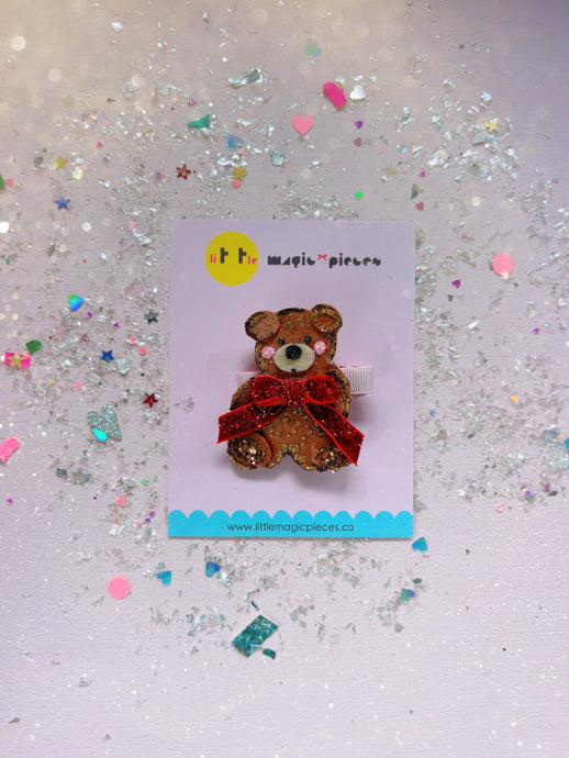 Sweetest Teddy Bear Hair Clip - Little Magic Pieces