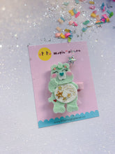 Load image into Gallery viewer, Wish Bear Care Bear Character Inspired Glitter Hair Clip - Little Magic Pieces