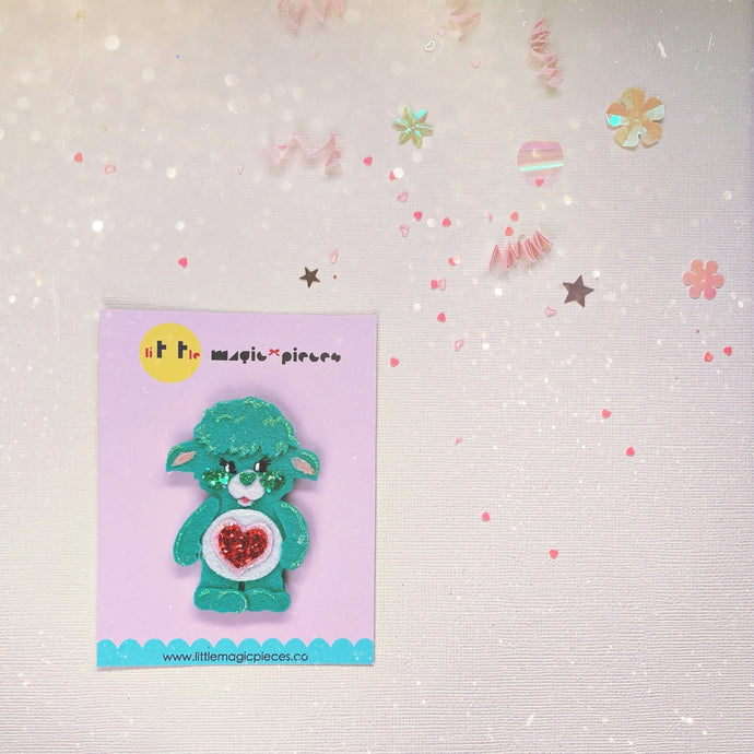 Gentle Heart Lamb Care Bear Character Inspired Glitter Hair Clip - Little Magic Pieces