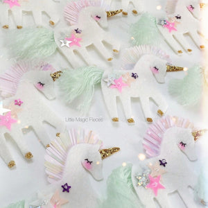 I Believe in Unicorns, Unicorn Glitter Hair Clip - Little Magic Pieces