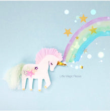 Load image into Gallery viewer, I Believe in Unicorns, Unicorn Glitter Hair Clip - Little Magic Pieces