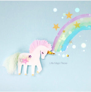 I Believe in Unicorns, Unicorn Glitter Hair Clip - Little Magic Pieces