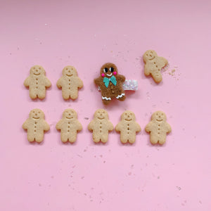 Festive Felted Gingerbread Man Glitter Hair Clip - Little Magic Pieces