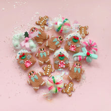 Load image into Gallery viewer, Festive Felted Hand Embellished Gingerbread House Glitter Hair Clip - Little Magic Pieces