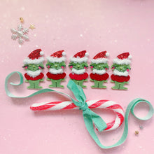 Load image into Gallery viewer, Grinch Glitter Hair Clip - Little Magic Pieces
