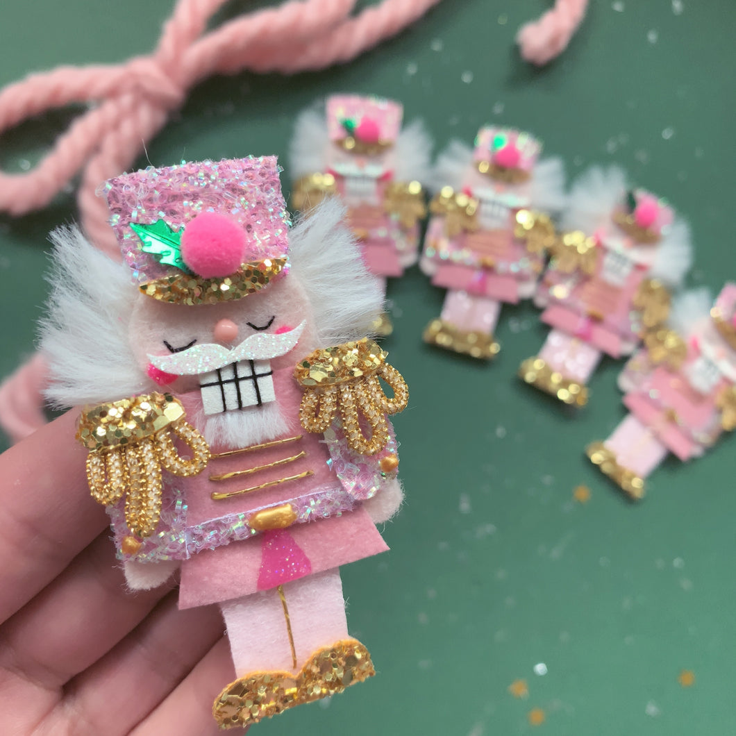 Pink Nutcracker Glitter Hair Clip - Little Magic Pieces