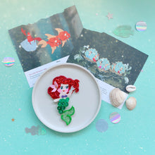 Load image into Gallery viewer, Little Mermaid Ariel Character Inspired Glitter Hair Clip - Little Magic Pieces