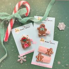 Load image into Gallery viewer, Festive Felted Hand Embellished Gingerbread House Glitter Hair Clip - Little Magic Pieces