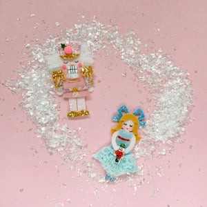 Pink Nutcracker Glitter Hair Clip - Little Magic Pieces
