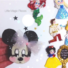 Load image into Gallery viewer, Character Inspired Minnie Mouse Glitter Hair Clip - Little Magic Pieces